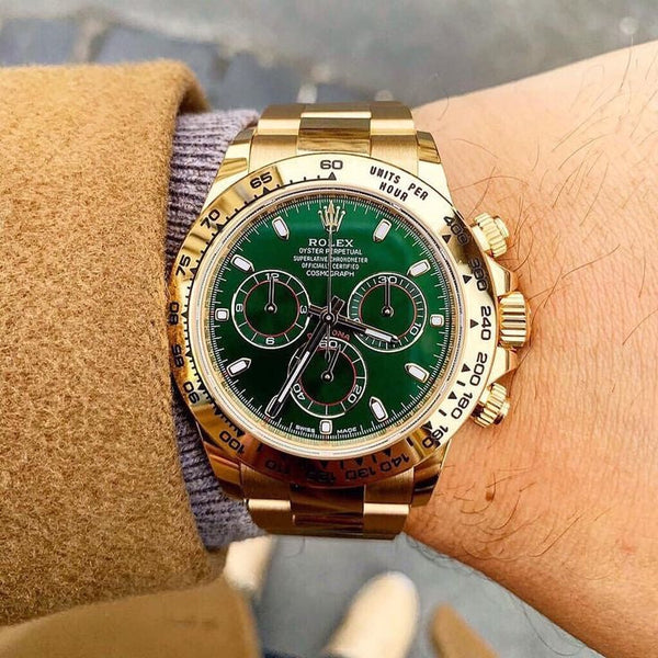 Daytona Gold/Green Chain Watch