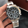 Daytona Silver/Black Chain Watch