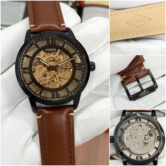 Skeleton Automatic Watch With Polished Finish