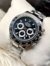 Daytona Silver/Black Chain Watch