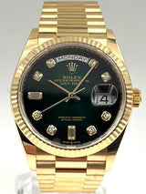 Day Date Gold/Green S-Diamond