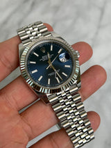 Date Just Silver/Blue Watch