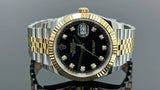 Date Just 2 Tone-Black Diamond Watch