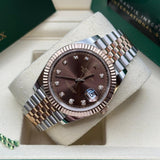 Date Just 2 Tone-Brown Diamond Watch