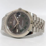 Date Just Silver Roman Watch