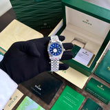 Elegant Steel Sky Dweller Watch With Winding