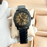 Metal Belt Watch With Polished Finish