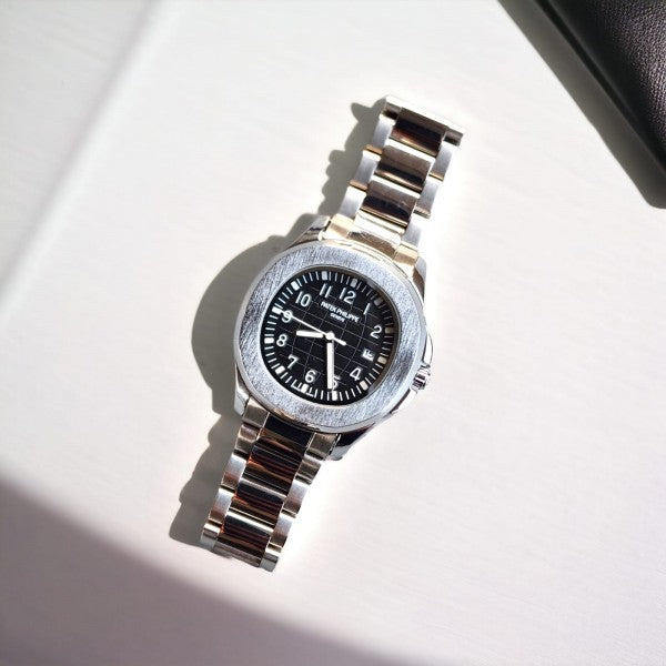 Nautilus Steel Watch With Sapphire Crystal Display