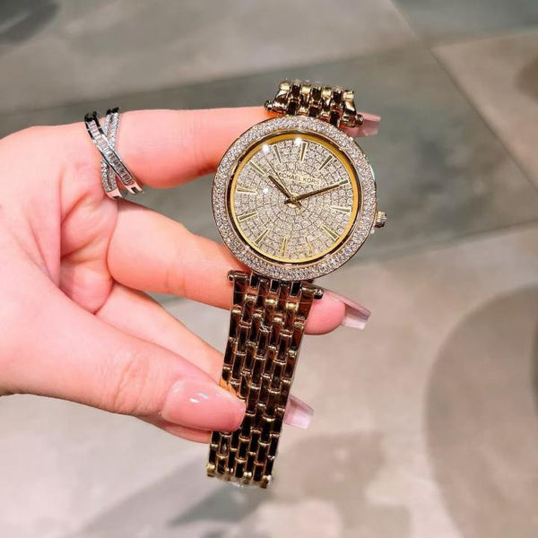 Crystal Watch With Crystal Accents With Sleek Design