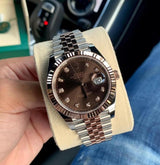 Date Just 2 Tone-Brown Diamond Watch