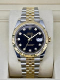 Date Just 2 Tone-Black Diamond Watch