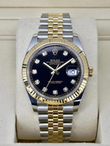 Date Just 2 Tone-Black Diamond Watch