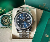 Date Just Silver/Blue Watch