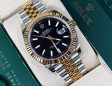 Date Just 2 Tone-Black Watch