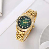 Day Date Gold/Green S-Diamond