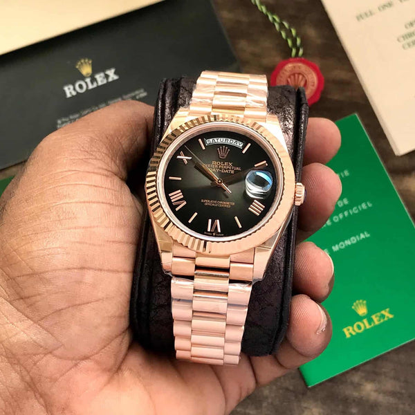 Day Date Rose Gold/Black Watch