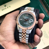Date Just Rose Gold Roman Watch