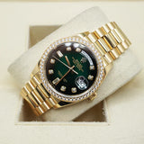 Day Date Gold/Green Diamond