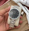 AX Exchange Signature Silver/Black Watch