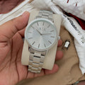 AX Exchange Signature Silver/White Watch