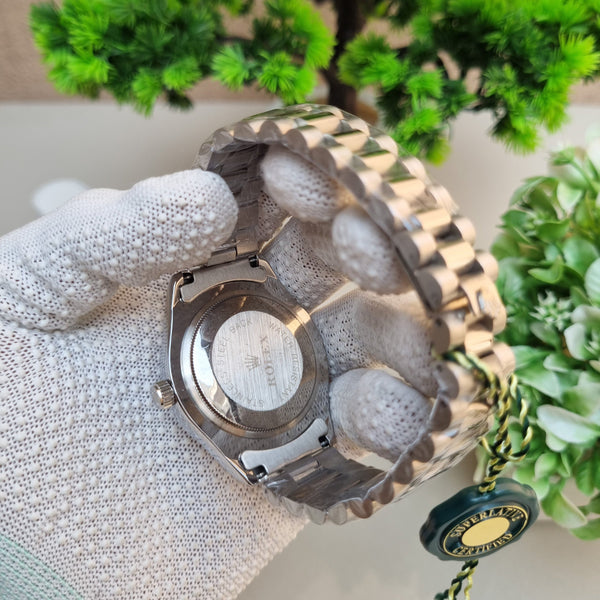 Date Just Silver/Green Watch
