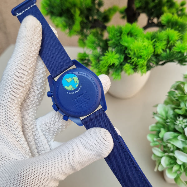 Omag_a Speedmaster Blue Watch