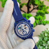 Omag_a Speedmaster Blue Watch