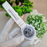 Omag_a Speedmaster White Watch