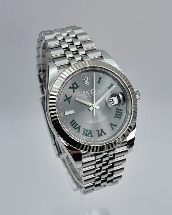 Date Just Silver Roman Watch