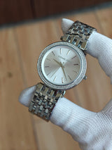Two-Tone Watch With Crystal Accents With Sleek Design