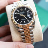 Date Just 2 Tone-Black Watch