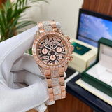 Elegant Steel Master Tiger Rose Gold Chain Watch