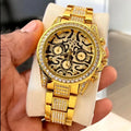 Elegant Steel Master Tiger Gold Chain Watch