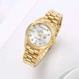Day Date Gold/White S-Diamond Watch