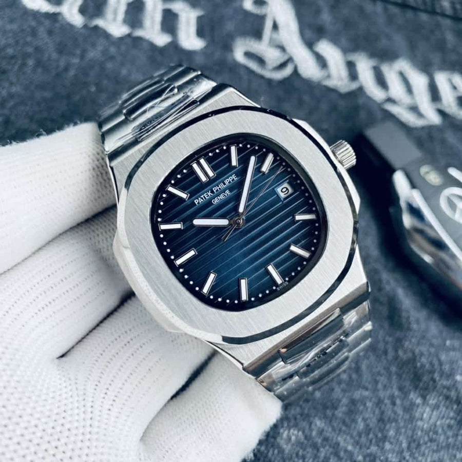 Nautilus Steel Watch With Sapphire Crystal Display