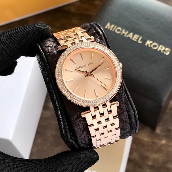 Two-Tone Watch With Crystal Accents With Sleek Design