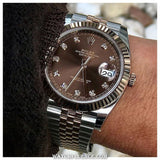 Date Just 2 Tone-Brown Diamond Watch