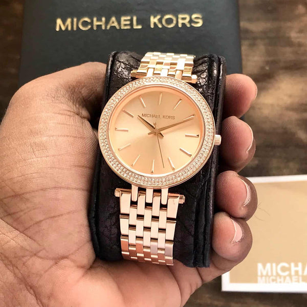 Two-Tone Watch With Crystal Accents With Sleek Design