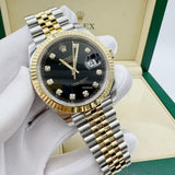 Date Just 2 Tone-Black Diamond Watch