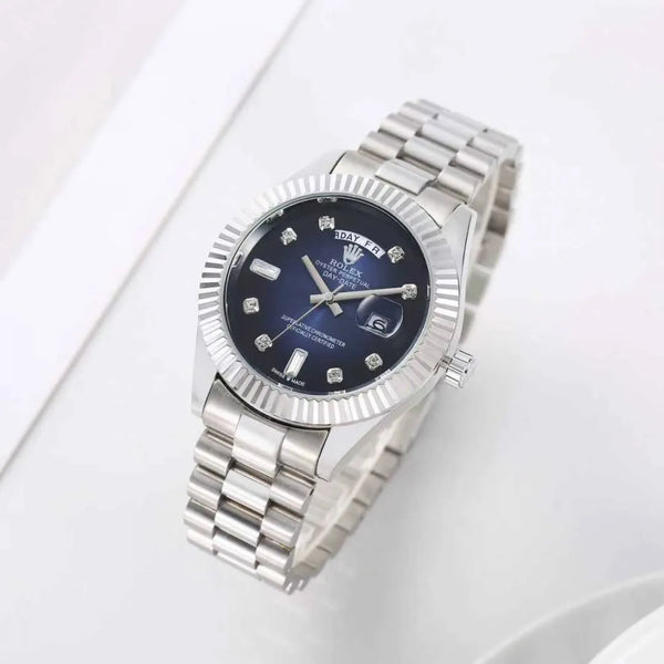 Day Date Silver/Blue S-Diamond