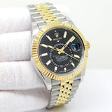 Elegant Steel Sky Dweller Watch With Winding