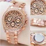 Elegant Steel Master Tiger Rose Gold Chain Watch