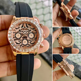 Elegant Tiger Rose Gold Belt Watch